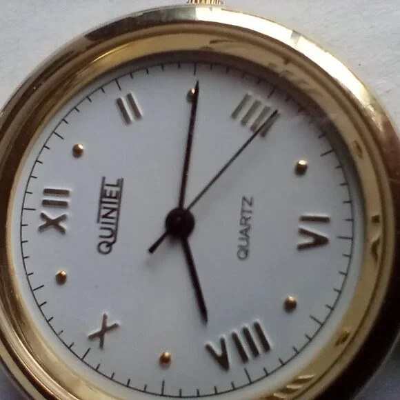 Bright and Shining Gold Tone Quintel Rhinestone Brooch Watch - Picture 3 of 5